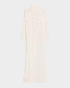 Nili Lotan Mina Cotton Maxi Shirtdress