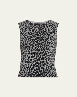 Nili Lotan Nessa Cheetah Cashmere Sweater Tank