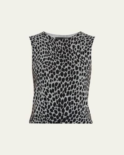 Nili Lotan Nessa Cheetah Cashmere Sweater Tank
