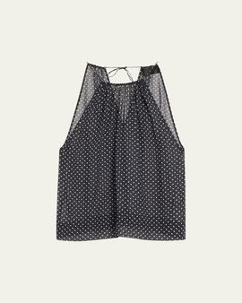 Nili Lotan Nikki Silk Polka Dot Halter Top
