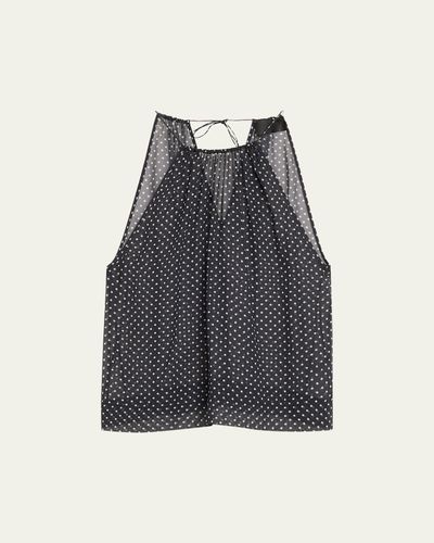 Nili Lotan Nikki Silk Polka Dot Halter Top