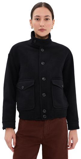 Nili Lotan Nili Lotan Belleville Wool Bomber Jacket Black