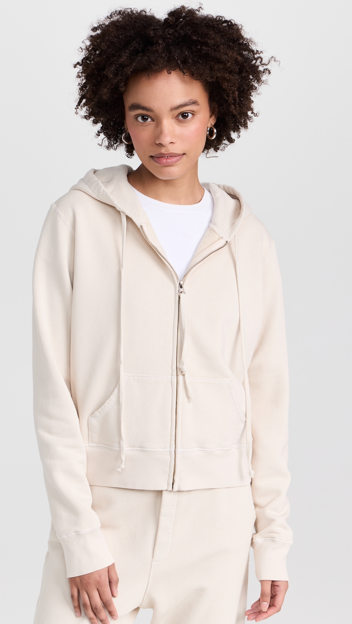 Nili Lotan - Callie Zip Hoodie Chalk S