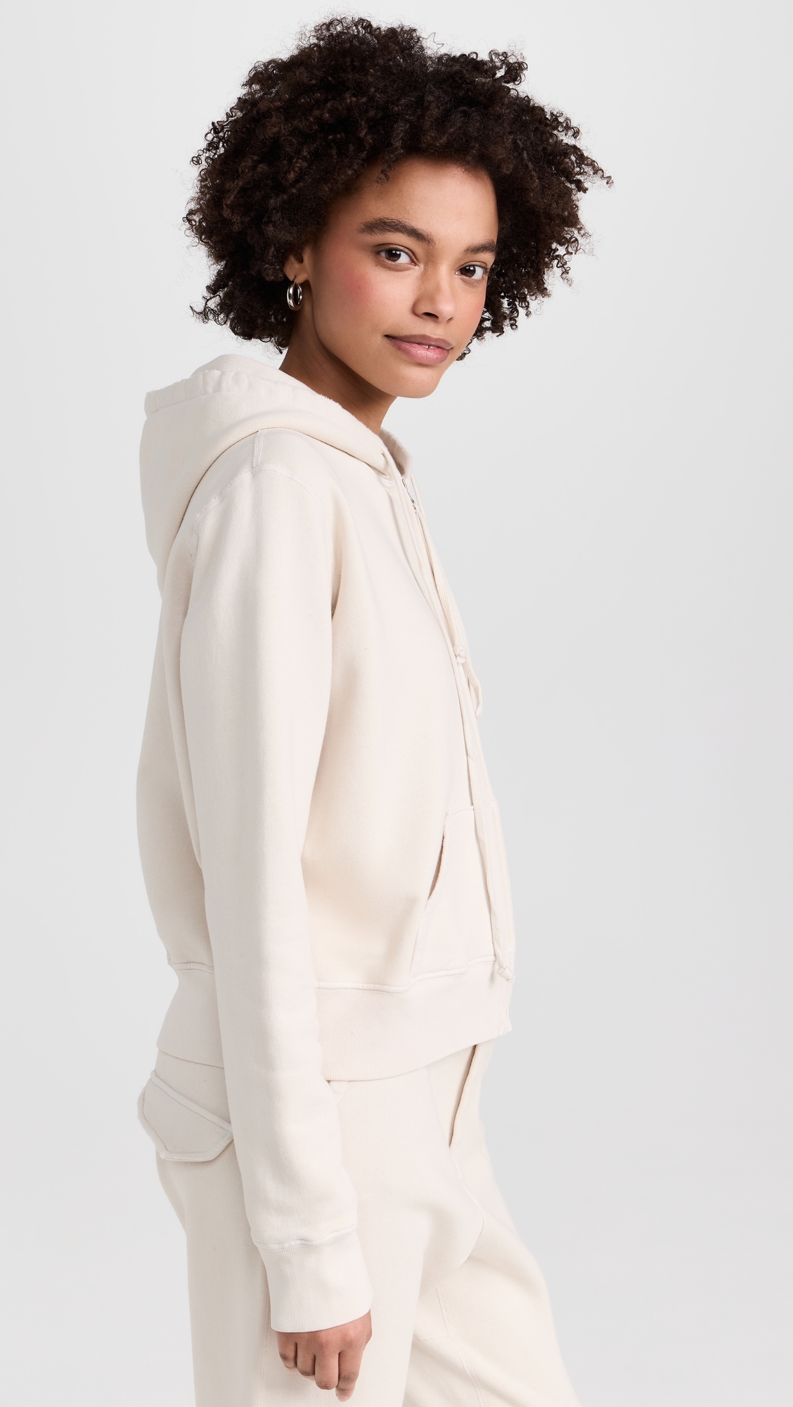 Nili Lotan - Callie Zip Hoodie Chalk S