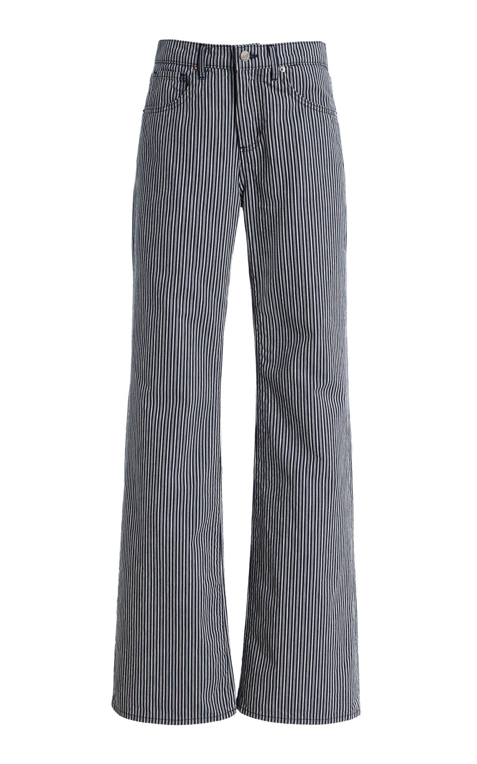 NILI LOTAN NILI LOTAN Celia Striped Rigid MidRise Flare Jean