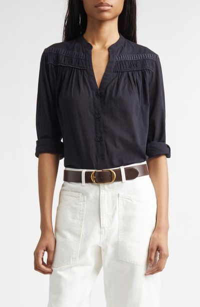 Nili Lotan Clarys Shirred Yoke Top