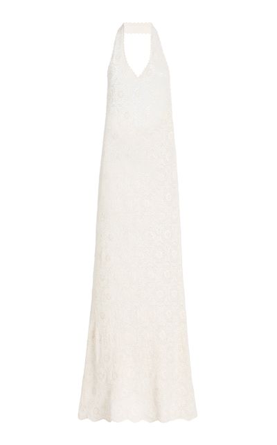NILI LOTAN NILI LOTAN Eddie Crocheted Cotton Maxi Halter Dress