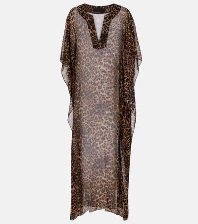 Nili Lotan Nili Lotan Erica leopard-print semi-sheer silk kaftan