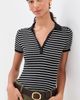 Nili Lotan Nili Lotan Fenna Stripe Polo Black/Thin Ivory Stripe - 2