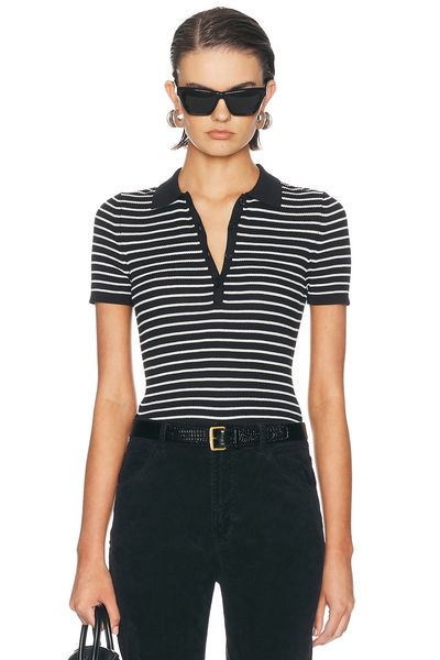 NILI LOTAN NILI LOTAN Fenna Stripe Polo Top