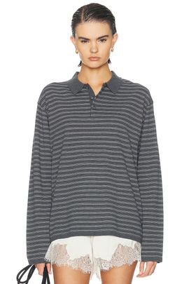 NILI LOTAN NILI LOTAN Foley Stripe Polo Sweater