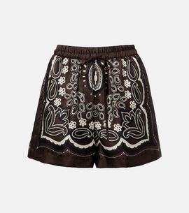 Nili Lotan Nili Lotan Frances printed silk twill shorts
