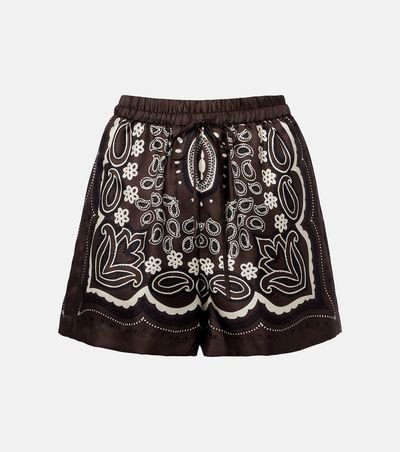 Nili Lotan Nili Lotan Frances printed silk twill shorts