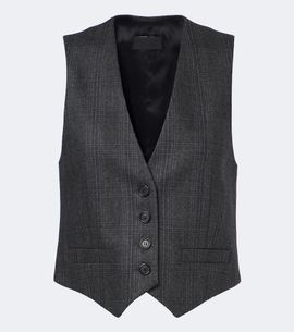 Nili Lotan Nili Lotan Ismael checked wool and cashmere vest