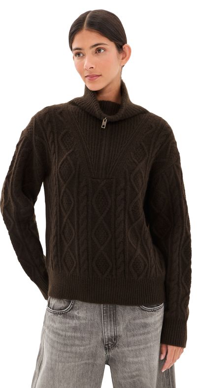 Nili Lotan Nili Lotan Jori Cashmere Sweater Dark Brown