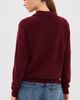Nili Lotan Nili Lotan Jovan Sweater Polo Top Burgundy - 3