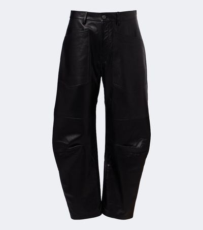 Nili Lotan Nili Lotan Leather barrel-leg pants