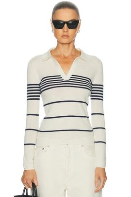 NILI LOTAN NILI LOTAN Lucille Multi Stripe Polo Sweater