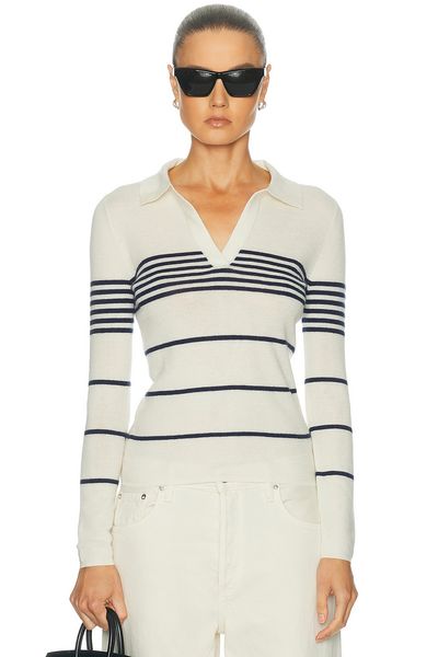 NILI LOTAN NILI LOTAN Lucille Multi Stripe Polo Sweater