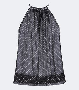 Nili Lotan Nili Lotan Nikki halterneck polka-dot silk top