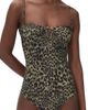 Nili Lotan Nili Lotan One Piece Bathing Suit Army Green Leopard - 1