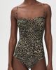 Nili Lotan Nili Lotan One Piece Bathing Suit Army Green Leopard - 5