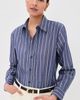 Nili Lotan Nili Lotan Raphael Classic Shirt Large Midnight/White Stripe - 2