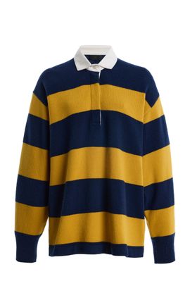 NILI LOTAN NILI LOTAN Rashida Striped WoolCashmere Rugby Sweater