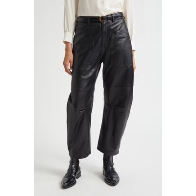 Nili Lotan Nili Lotan Shon Barrel Leg Leather Pants
