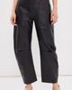 Nili Lotan Nili Lotan Shon Leather Barrel Pants Midnight - 3