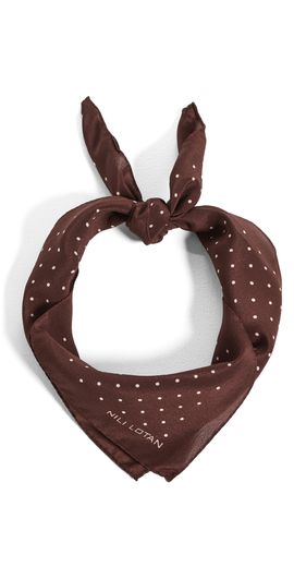 Nili Lotan Nili Lotan Silk Mini Dot Scarf Burgundy One