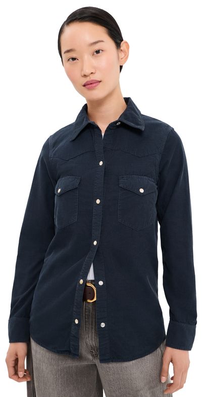 Nili Lotan Nili Lotan Travis Corduroy Shirt Dusk Navy
