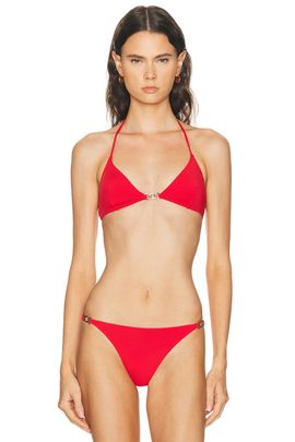 NILI LOTAN NILI LOTAN Triangle Bikini Top With Hardware