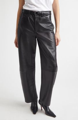 Nili Lotan Nili Lotan Tribeca Leather Barrel Leg Pants