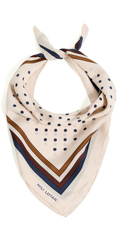 Nili Lotan Nili Lotan Vintage Silk Polka-Dot Scarf Vintage Polka Dot One