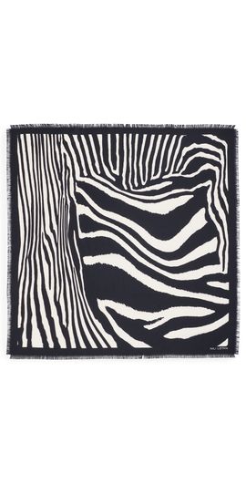 Nili Lotan Nili Lotan Zebra Silk Twill Scarf Zebra Print One