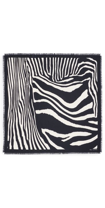 Nili Lotan Nili Lotan Zebra Silk Twill Scarf Zebra Print One