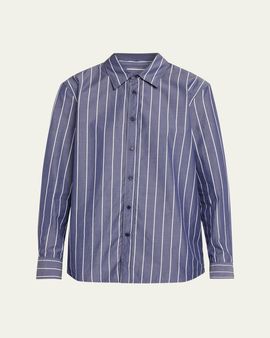 Nili Lotan Raphael Classic Striped Button-Down Shirt