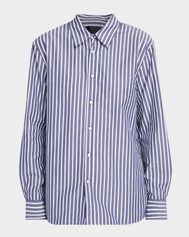 Nili Lotan Raphael Striped Cotton Poplin Classic Shirt