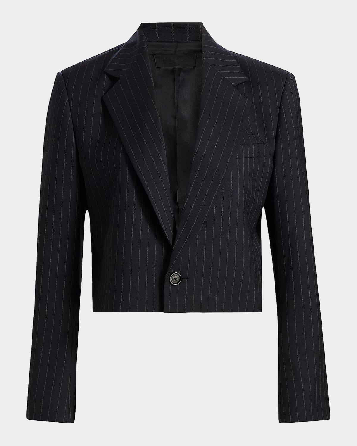 Nili Lotan Swan Pinstriped Stretch-Wool Crop Blazer