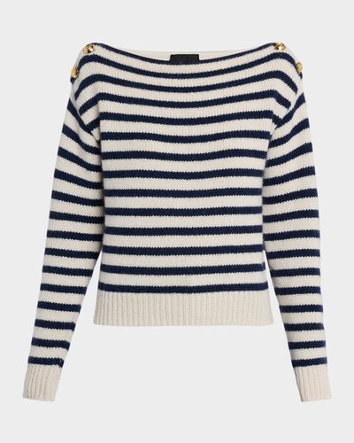 Nili Lotan Tandy Striped Cashmere Boat-Neck Sweater