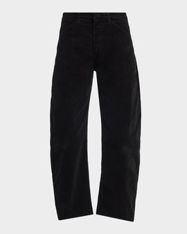 Nili Lotan Tribeca Corduroy Barrel-Leg Ankle Pants