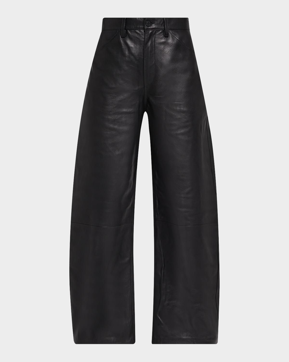 Nili Lotan Tribeca Leather Wide-Leg Pants