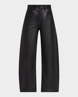 Nili Lotan Tribeca Leather Wide-Leg Pants
