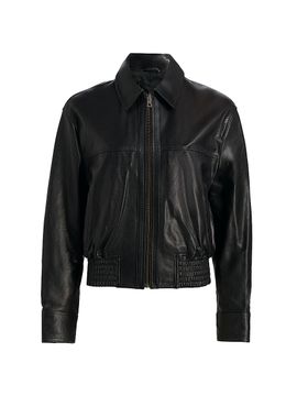 Nili Lotan Women's Aime Leather Bomber Jacket
