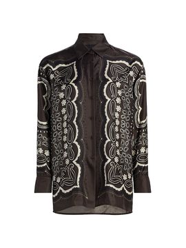 Nili Lotan Women's Alfie Printed Silk Shirt