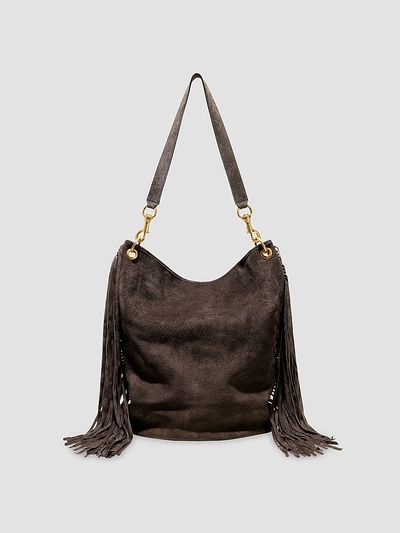 Nili Lotan Women's Asher Suede Fringe Shoulder Bag