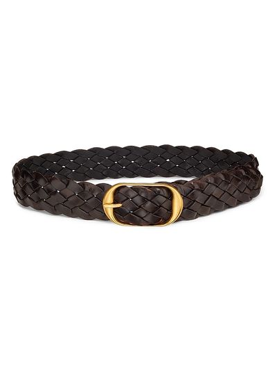 Nili Lotan Women's Avery O-Ring Braided Leather Belt