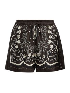 Nili Lotan Women's Frances Silk Bandana Shorts