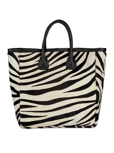 Nili Lotan Women's Freddie Zebra-Print Calf Hair Tote Bag